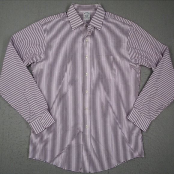 Brooks Brothers Other - Brooks Brothers Regent Dress Shirt Mens 16 35 Purple Stripe Non-Iron Supima